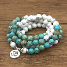 Charger l'image dans la galerie, Howlite Turquoise Mala Bracelet