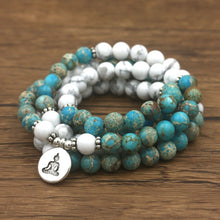 Charger l'image dans la galerie, Howlite Turquoise Mala Bracelet
