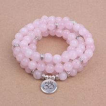 Load image into Gallery viewer, Pink Jade Mala Bracelet