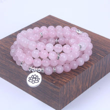 Load image into Gallery viewer, Pink Jade Mala Bracelet