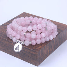 Load image into Gallery viewer, Pink Jade Mala Bracelet