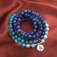 Charger l'image dans la galerie, Lapis Lazuli Amazonite Azurite Mala