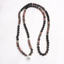 Charger l'image dans la galerie, Matte Black Onyx Rhodonite Mala