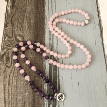 Load image into Gallery viewer, Rose Quartz Amethyst Mala