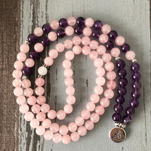 Load image into Gallery viewer, Rose Quartz Amethyst Mala