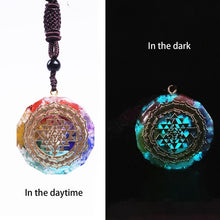 Load image into Gallery viewer, 7 Chakra Sri Yantra Orgonite Necklace