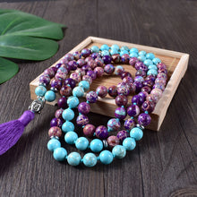 Charger l'image dans la galerie, Purple Jasper Turquoise Mala Bracelet
