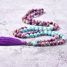 Charger l'image dans la galerie, Purple Jasper Turquoise Mala Bracelet