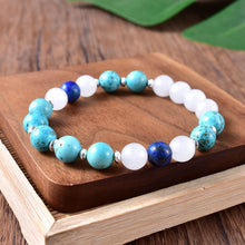 Charger l'image dans la galerie, Turquoise Lapis Lazuli Hamsa Mala Bracelet