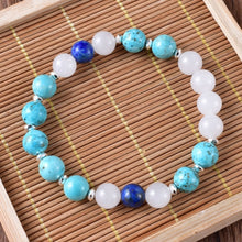 Charger l'image dans la galerie, Turquoise Lapis Lazuli Hamsa Mala Bracelet