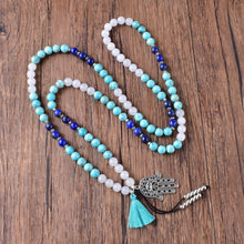 Charger l'image dans la galerie, Turquoise Lapis Lazuli Hamsa Mala Bracelet