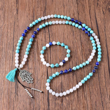 Charger l'image dans la galerie, Turquoise Lapis Lazuli Hamsa Mala Bracelet