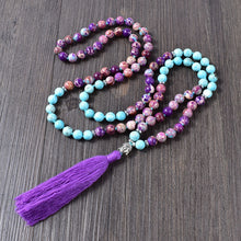 Charger l'image dans la galerie, Purple Jasper Turquoise Mala Bracelet