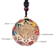 Charger l'image dans la galerie, Luminous Zircon Sri Yantra Orgonite Necklace