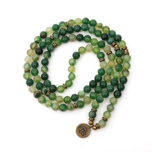 Load image into Gallery viewer, Green Agate Mala Bracelet