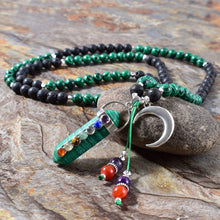 Charger l'image dans la galerie, Tiger Eye With Moon Pendant Necklace