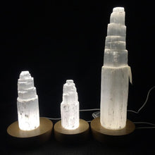 Load image into Gallery viewer, Selenite Tower with Base Lamp