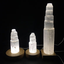 Load image into Gallery viewer, Selenite Tower with Base Lamp