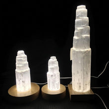 Load image into Gallery viewer, Selenite Tower with Base Lamp