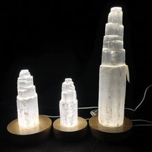 Load image into Gallery viewer, Selenite Tower with Base Lamp