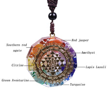 Load image into Gallery viewer, 7 Chakra Sri Yantra Orgonite Necklace