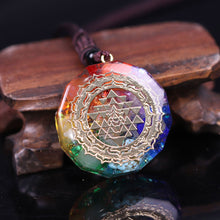Load image into Gallery viewer, 7 Chakra Sri Yantra Orgonite Necklace