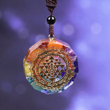 Load image into Gallery viewer, 7 Chakra Sri Yantra Orgonite Necklace