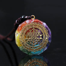 Load image into Gallery viewer, 7 Chakra Sri Yantra Orgonite Necklace