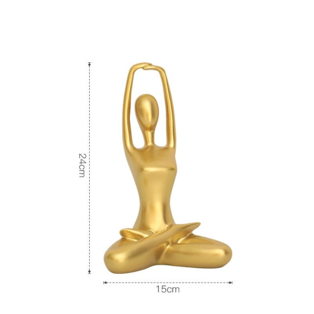 Golden Yoga Figure Sculpture
