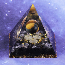 Charger l'image dans la galerie, Tiger Eye Sphere Spiral Obsidian Pyramid