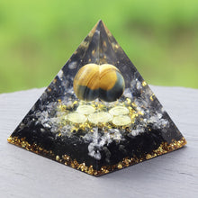 Charger l'image dans la galerie, Tiger Eye Sphere Spiral Obsidian Pyramid