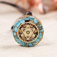 Charger l'image dans la galerie, Turquoise Metatrons Cube Necklace