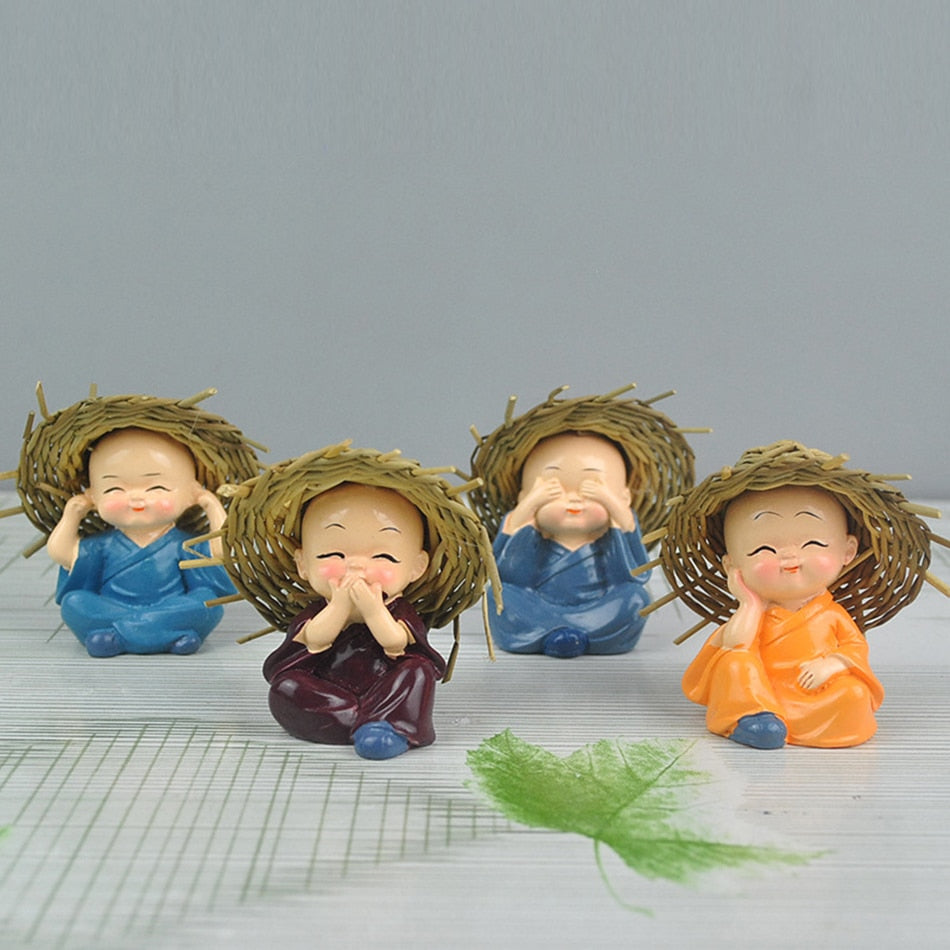 Small Monk Figurines (4 Pcs)