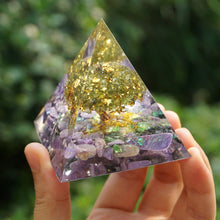 Load image into Gallery viewer, Peridot Charoite Tree Of Life Pyramid
