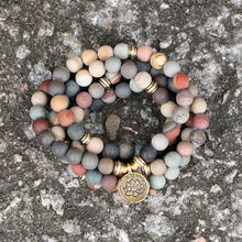 Charger l&#39;image dans la galerie, Matte Ocean Stone Mala Bracelet
