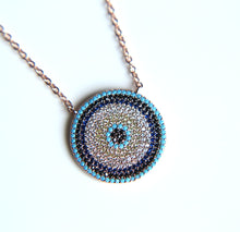 Load image into Gallery viewer, Turquoise Evil Eye Necklace
