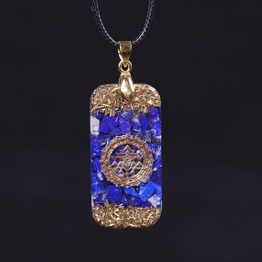 Lapis Lazuli Sri Yantra Pendant