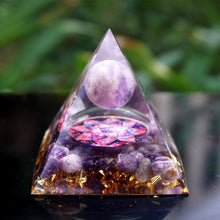 Load image into Gallery viewer, Amethyst Sphere Amethyst Pyramid
