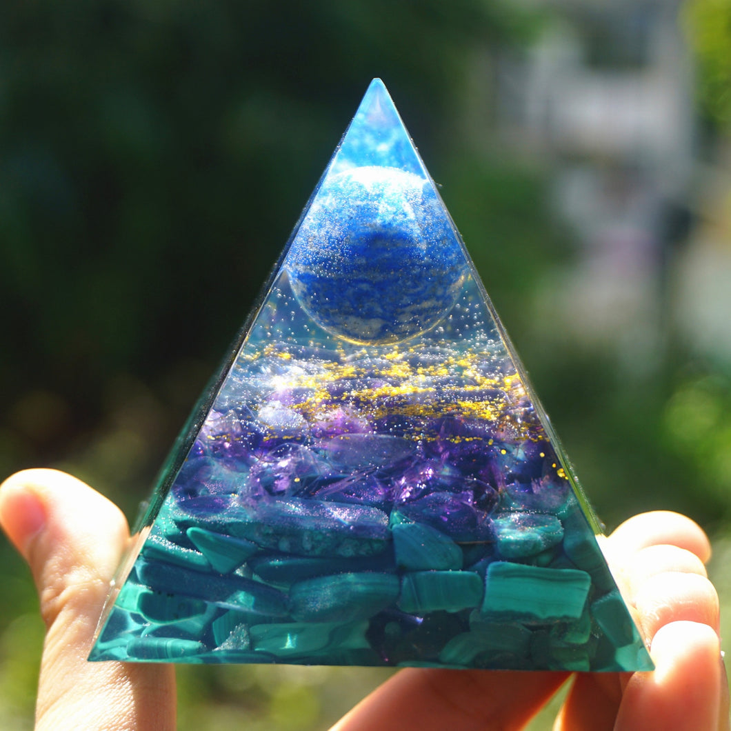 Lapis Lazuli Sphere Amethyst Malachite Pyramid