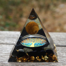 Charger l&#39;image dans la galerie, Tiger Eye Sphere Obsidian Tree Of Life Pyramid

