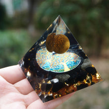 Load image into Gallery viewer, Tiger Eye Sphere Obsidian Tree Of Life Pyramid
