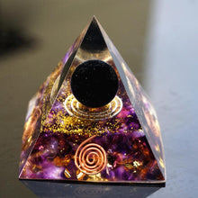 Charger l&#39;image dans la galerie, Obsidian Sphere Amethyst Pyramid
