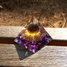 Load image into Gallery viewer, Smoky Sphere Amethyst Pyramid

