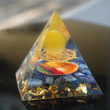 Load image into Gallery viewer, Yellow Agate Sphere Kyanite Tree Of Life Pyramid
