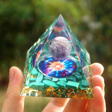 Load image into Gallery viewer, Amethyst Sphere Malachite Pyramid
