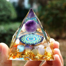 Load image into Gallery viewer, Amethyst Sphere Cat Eye Pyramid
