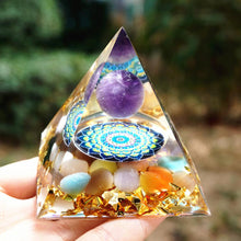 Load image into Gallery viewer, Amethyst Sphere Cat Eye Pyramid
