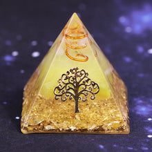 Load image into Gallery viewer, Yellow Agate Tree Of Life Pyramid
