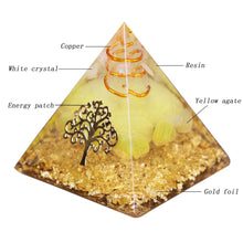 Load image into Gallery viewer, Yellow Agate Tree Of Life Pyramid

