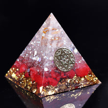 Charger l&#39;image dans la galerie, Red Coral David Star Flower of Life Pyramid
